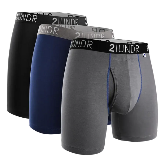 2UNDR SS 6" BB SOLID 3PK BLK/GRY/NVY-MENS UNDERWEAR-2UNDR-JB Evans Fashions & Footwear