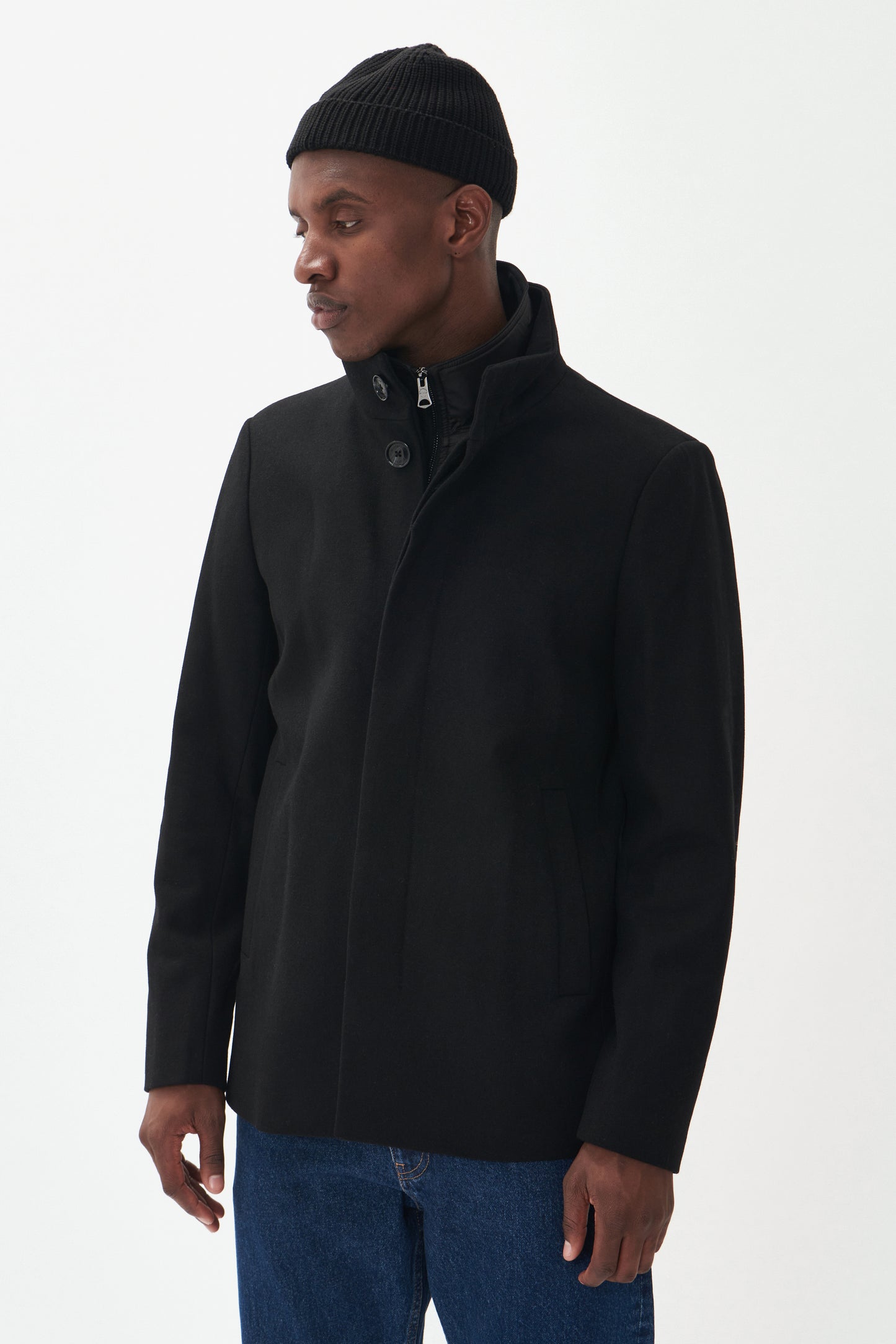 HARVEY SHORT WOOL COAT