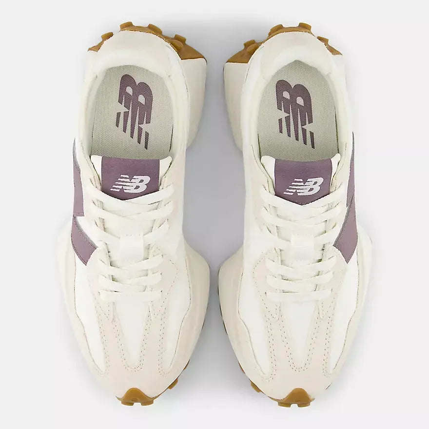 327 CLASSICS WHITE WITH PURPLE-LADIES SNEAKERS-NEW BALANCE-JB Evans Fashions & Footwear