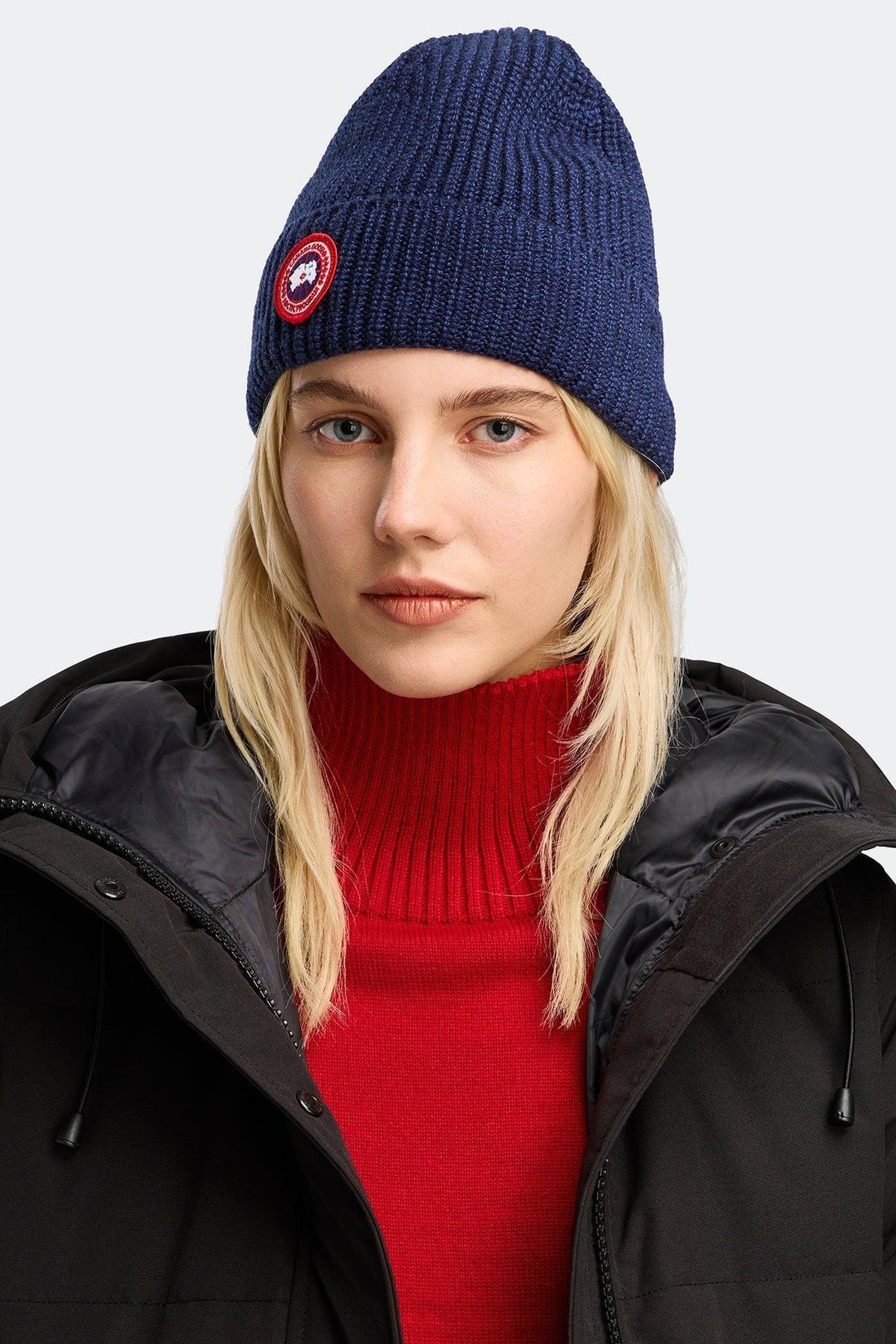 RIB TOQUE NAVY HEATHER