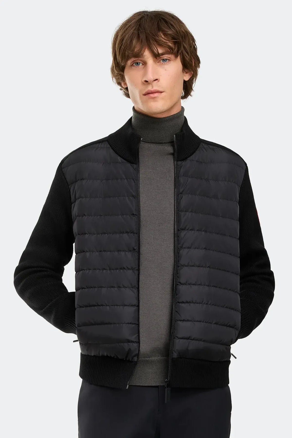 HYBRIDGE KNIT JACKET - BLACK