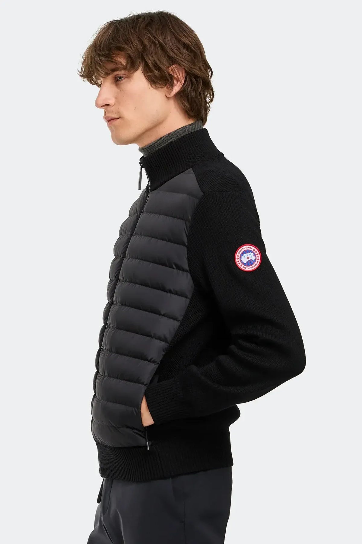 HYBRIDGE KNIT JACKET - BLACK