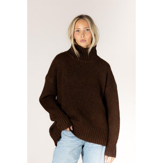 AGGIE MOCK SWEATER-LADIES SWEATERS & KNITS-LYLA & LUXE-JB Evans Fashions & Footwear