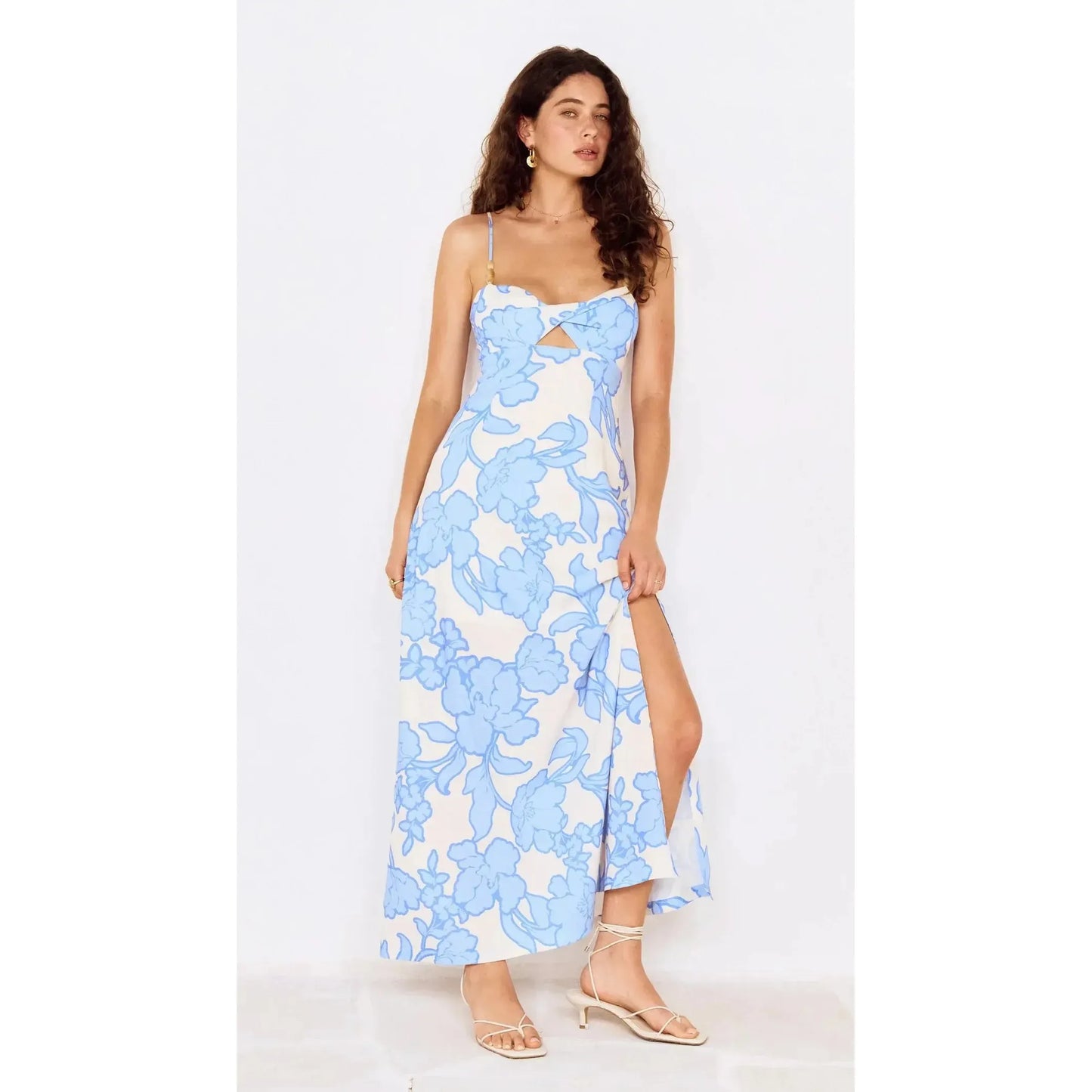 ALESSIA TWIST FRONT MIDI DRESS-LADIES DRESSES & JUMPERS-MINK PINK-JB Evans Fashions & Footwear