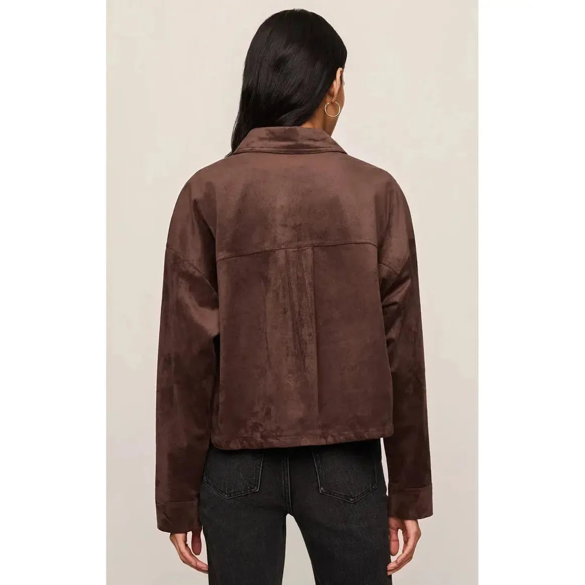 ALL DAY CROPPED SUEDE JACKET-LADIES LIGHTWEIGHT COATS & JACKETS-Z SUPPLY-JB Evans Fashions & Footwear