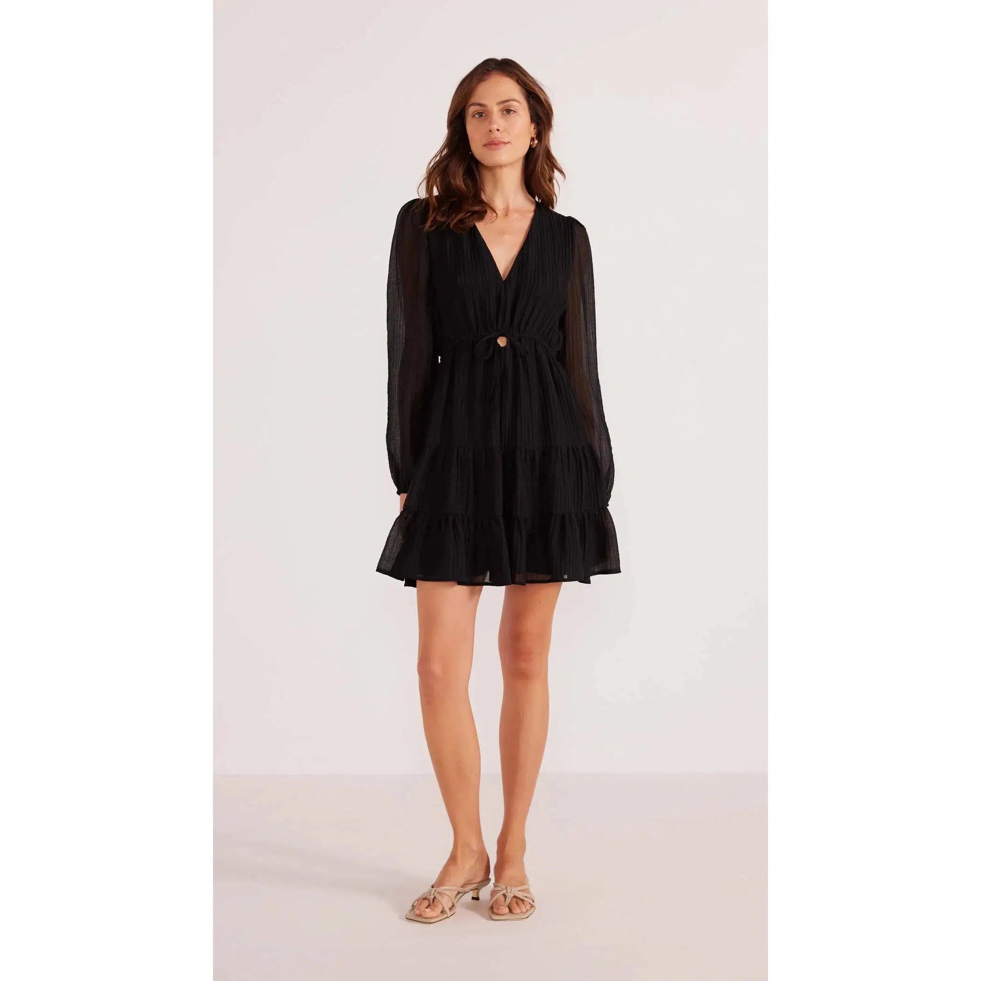 AMY LONG SLEEVE MINI DRESS-LADIES DRESSES & JUMPERS-MINK PINK-JB Evans Fashions & Footwear