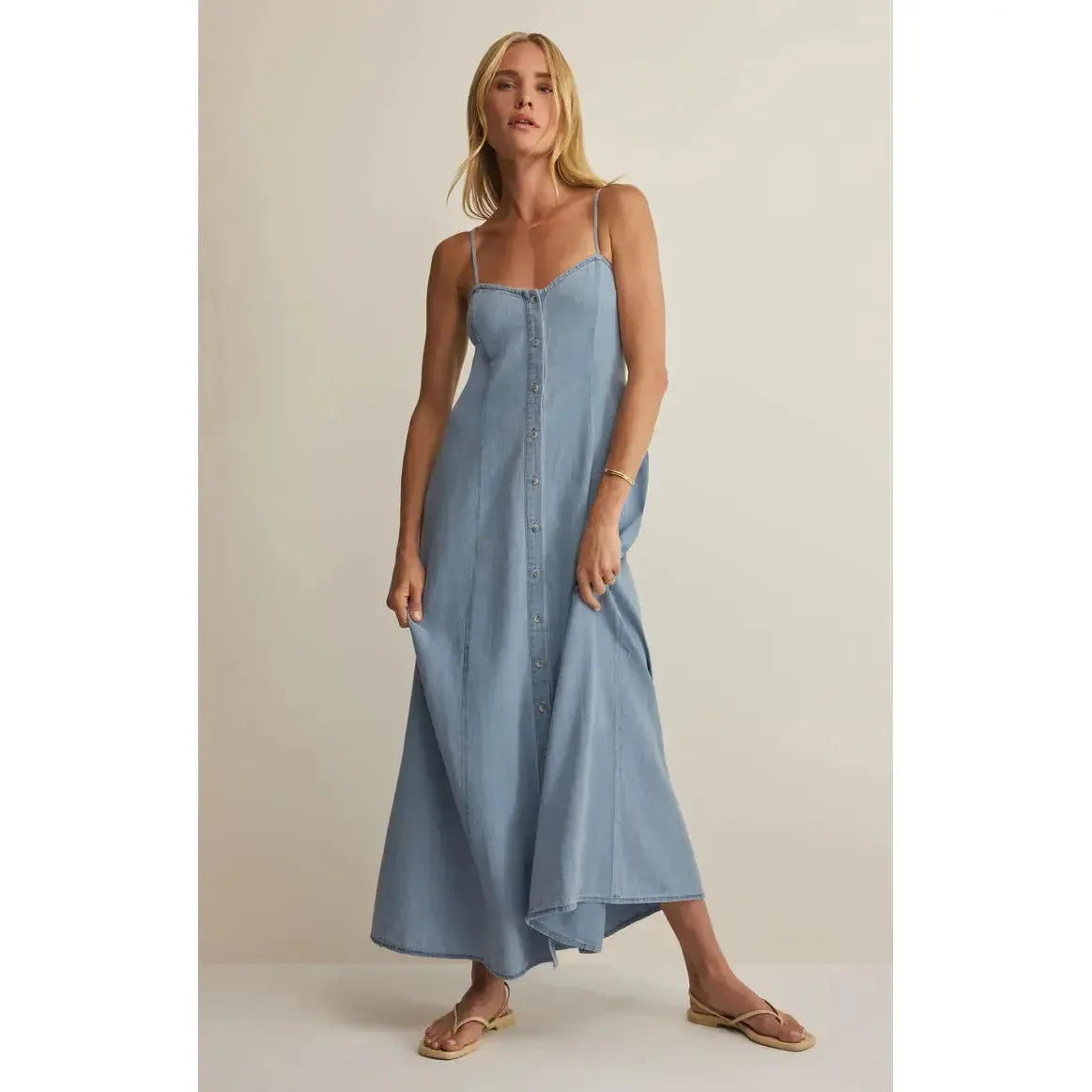 ANGEL EYES TWILL MIDI DRESS-LADIES DRESSES & JUMPERS-Z SUPPLY-JB Evans Fashions & Footwear
