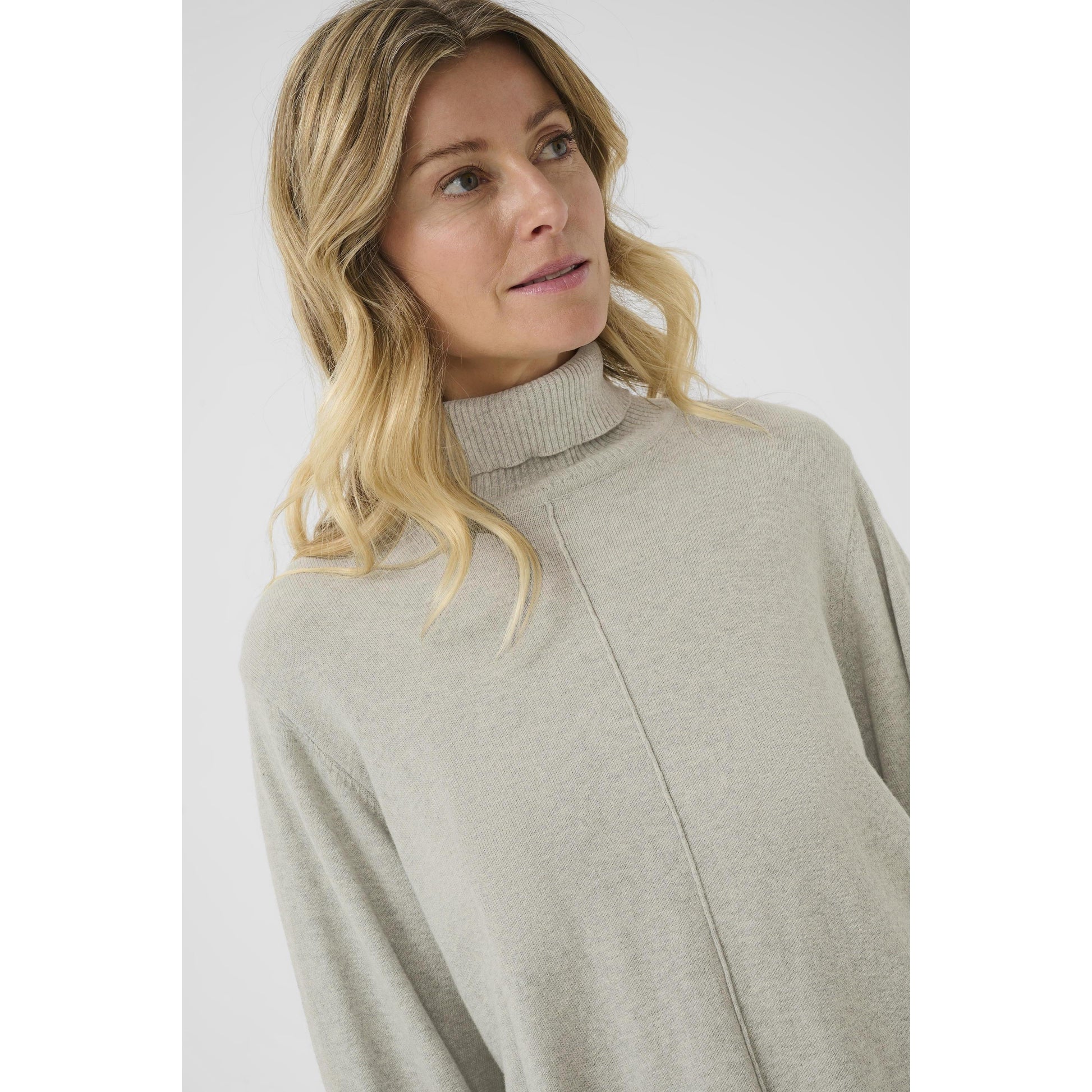 ANVA ROLLNECK PULLOVER-LADIES SWEATERS & KNITS-CREAM-JB Evans Fashions & Footwear