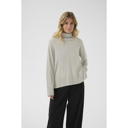 ANVA ROLLNECK PULLOVER-LADIES SWEATERS & KNITS-CREAM-JB Evans Fashions & Footwear