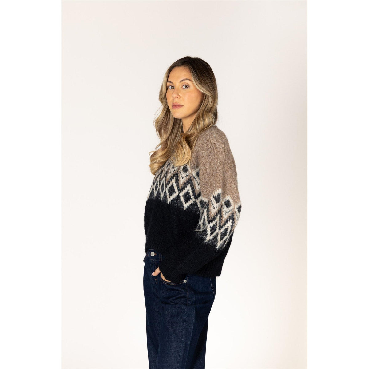 ARIA FAIR ISLE CREW-LADIES SWEATERS & KNITS-LYLA & LUXE-JB Evans Fashions & Footwear