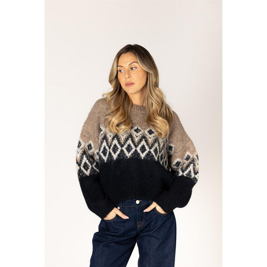 ARIA FAIR ISLE CREW-LADIES SWEATERS & KNITS-LYLA & LUXE-JB Evans Fashions & Footwear