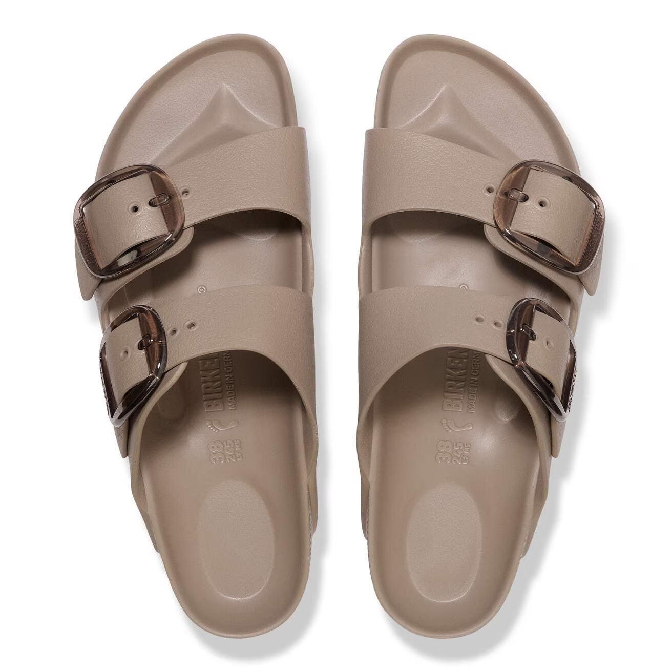 ARIZONA BIG BUCKLE EVA GRAY TAUPE N-LADIES SANDALS-BIRKENSTOCK-JB Evans Fashions & Footwear