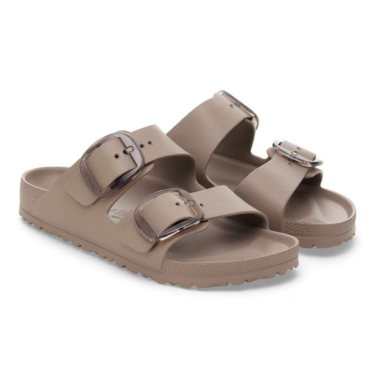 ARIZONA BIG BUCKLE EVA GRAY TAUPE N-LADIES SANDALS-BIRKENSTOCK-JB Evans Fashions & Footwear