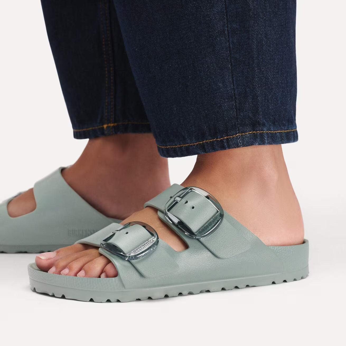 ARIZONA BIG BUCKLE EVA PURE SAGE N-LADIES SANDALS-BIRKENSTOCK-JB Evans Fashions & Footwear