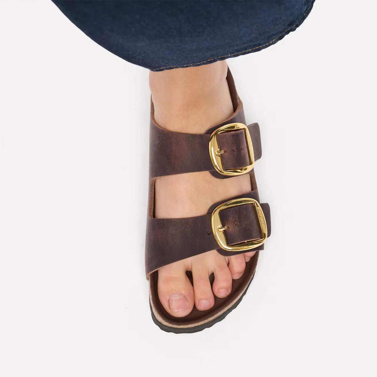 ARIZONA BIG BUCKLE OILED LEATHER HABANA N-LADIES SANDALS-BIRKENSTOCK-JB Evans Fashions & Footwear