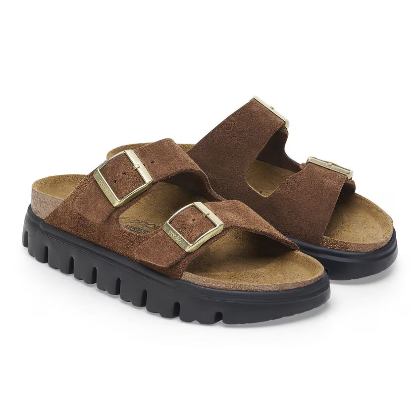 ARIZONA CHUNKY SUEDE DARK TEA N-LADIES SANDALS-PAPILLIO-JB Evans Fashions & Footwear