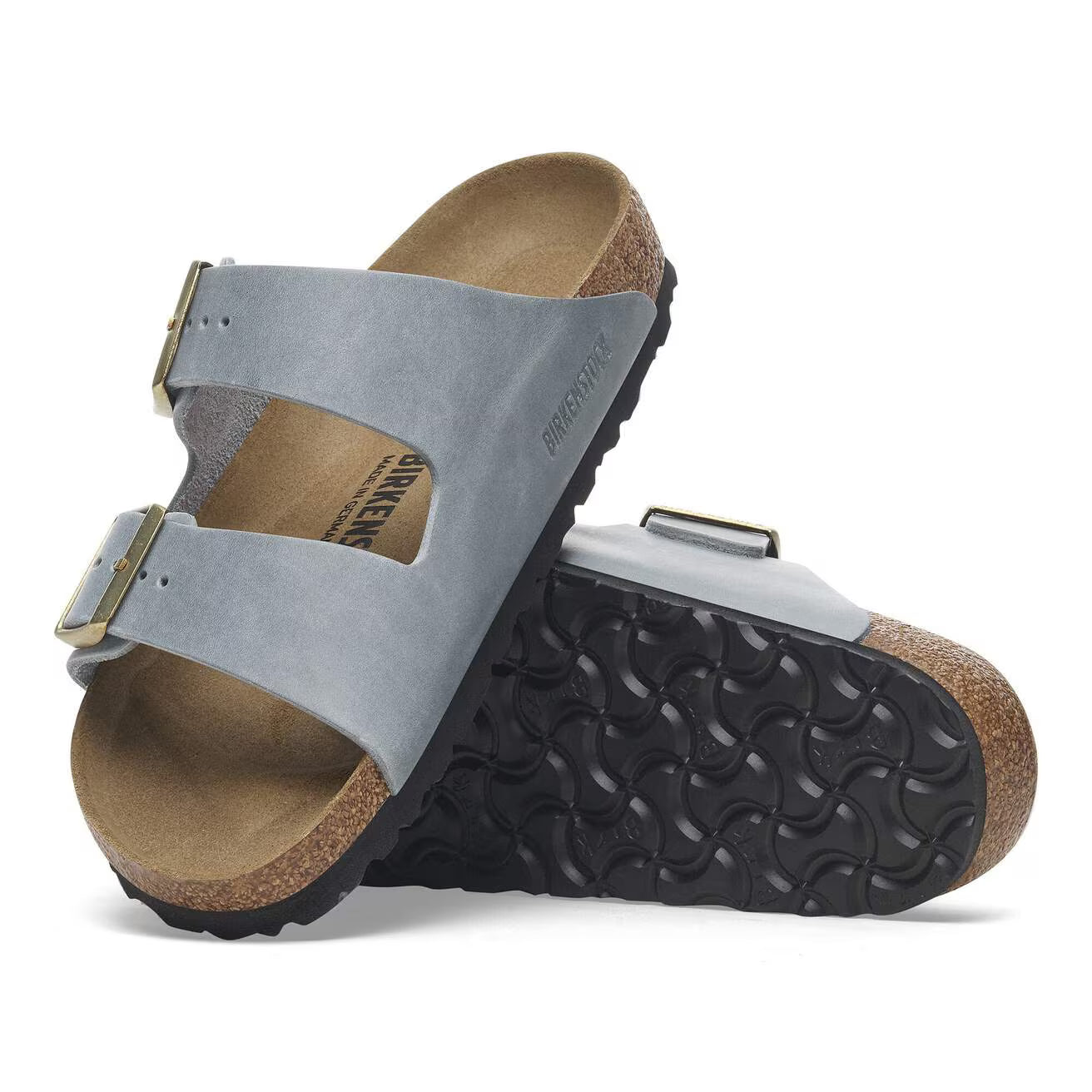 ARIZONA OILED LEATHER BASALT GRAY R-LADIES SANDALS-BIRKENSTOCK-JB Evans Fashions & Footwear