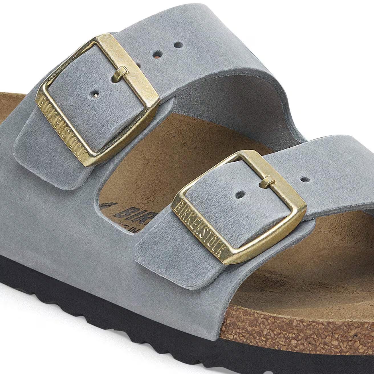 ARIZONA OILED LEATHER BASALT GRAY R-LADIES SANDALS-BIRKENSTOCK-JB Evans Fashions & Footwear