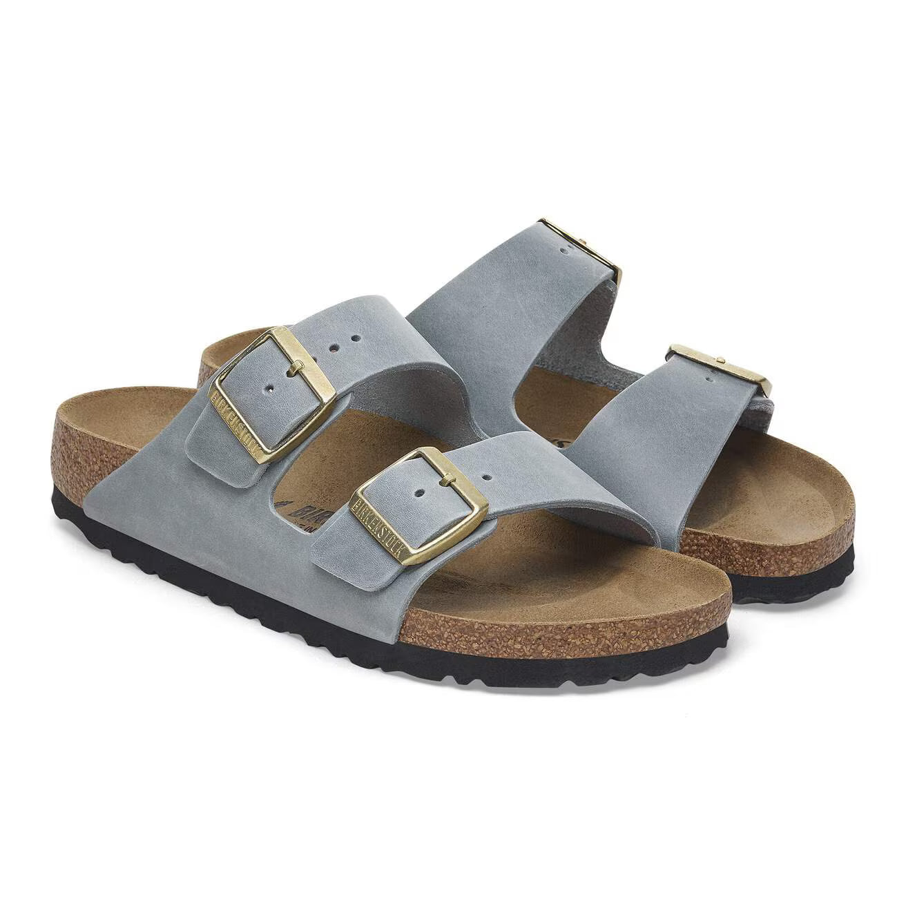 ARIZONA OILED LEATHER BASALT GRAY R-LADIES SANDALS-BIRKENSTOCK-JB Evans Fashions & Footwear