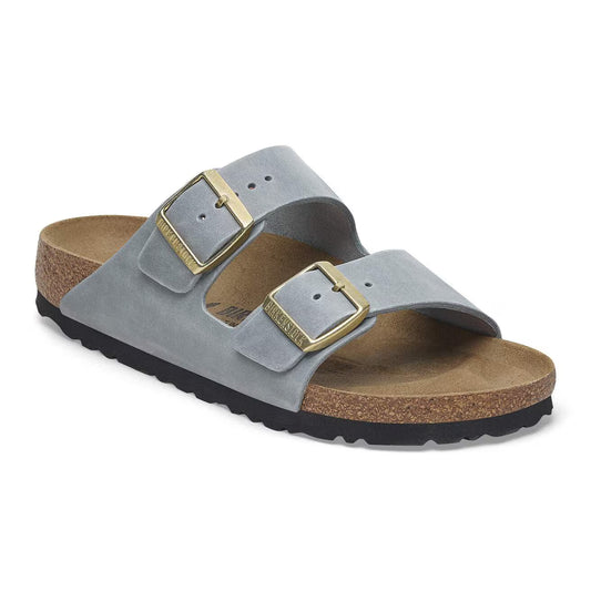 ARIZONA OILED LEATHER BASALT GRAY R-LADIES SANDALS-BIRKENSTOCK-JB Evans Fashions & Footwear