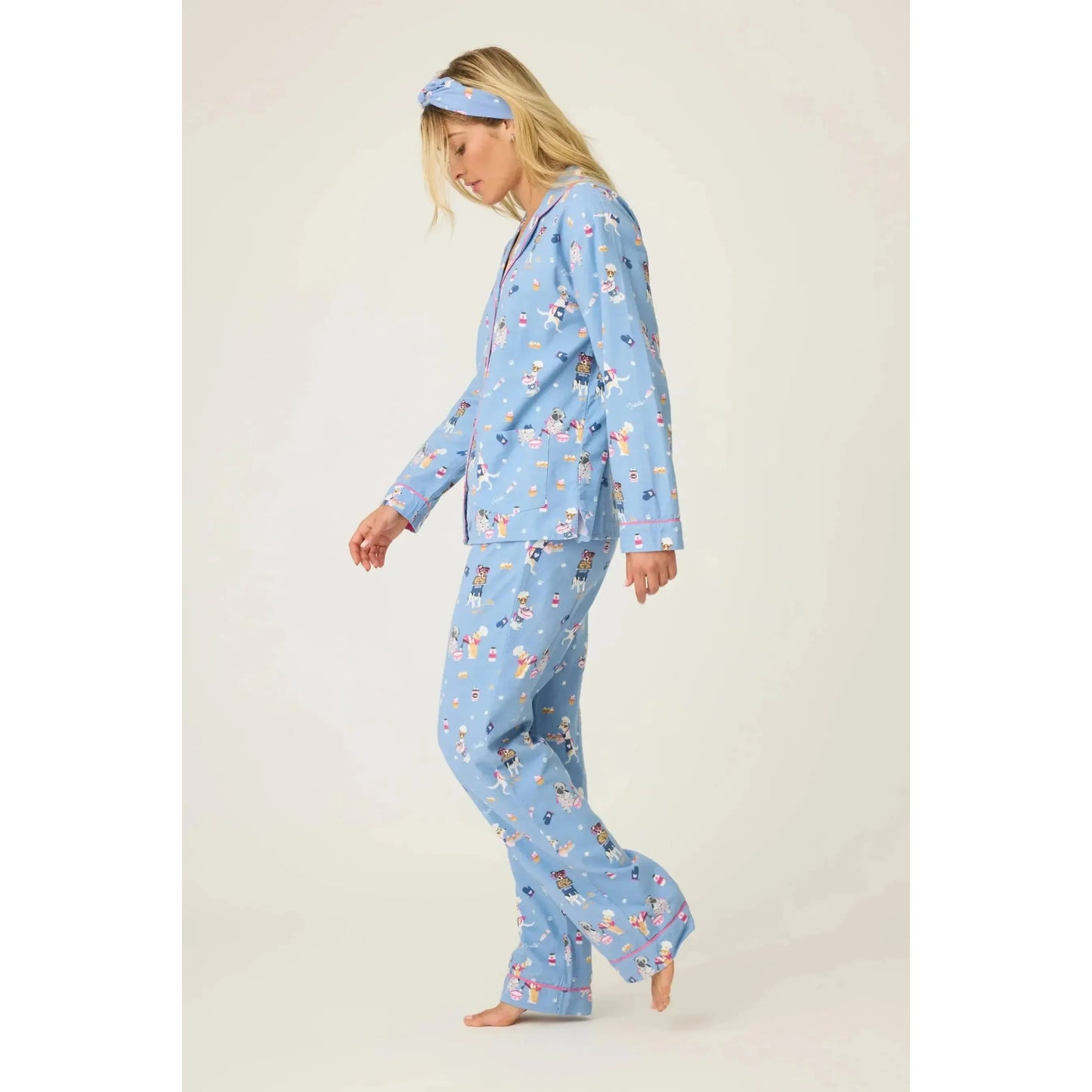 BAKED WOOF LOVE FLANNEL PJ SET-LADIES LOUNGE & SLEEPWEAR-PJ SALVAGE-JB Evans Fashions & Footwear