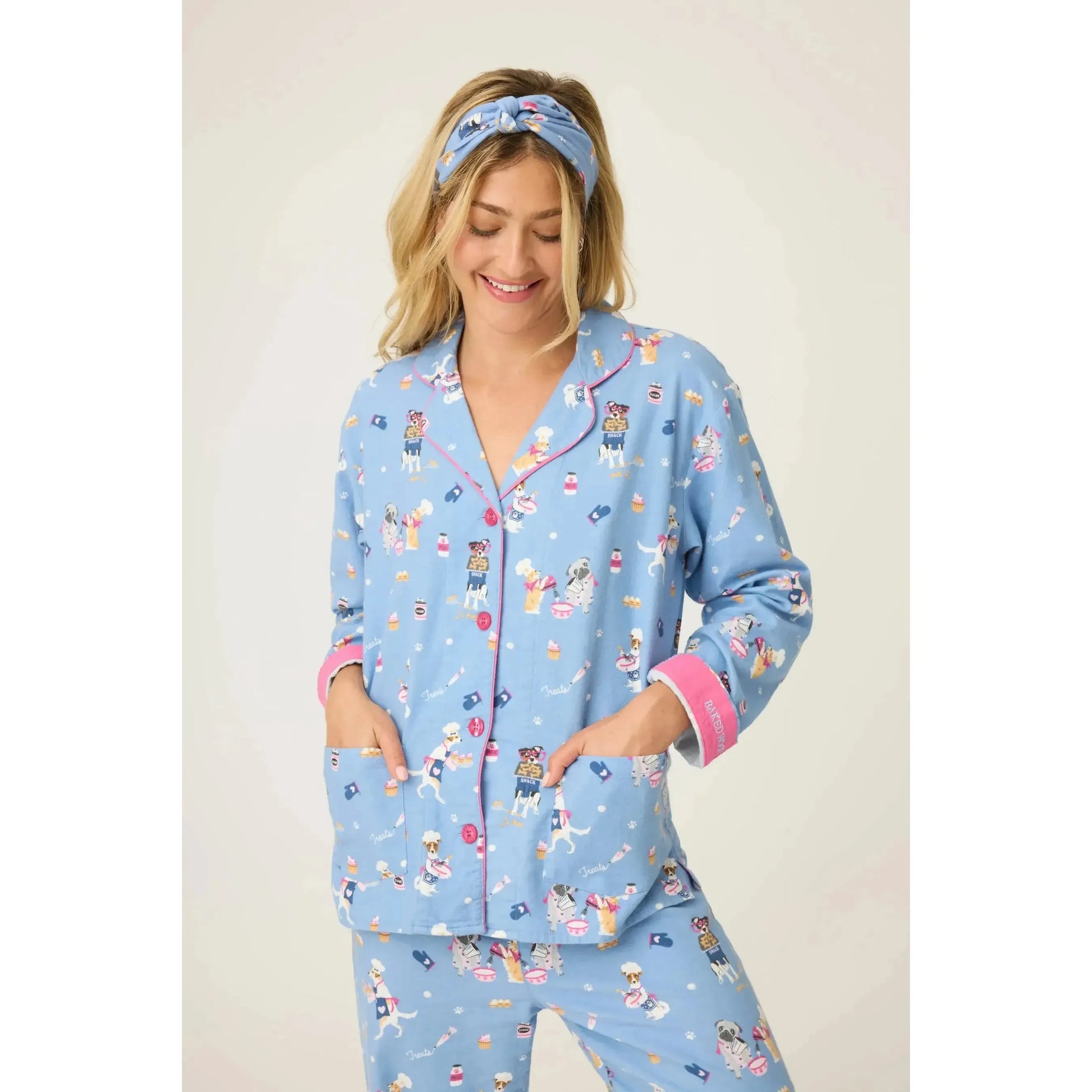 BAKED WOOF LOVE FLANNEL PJ SET-LADIES LOUNGE & SLEEPWEAR-PJ SALVAGE-JB Evans Fashions & Footwear