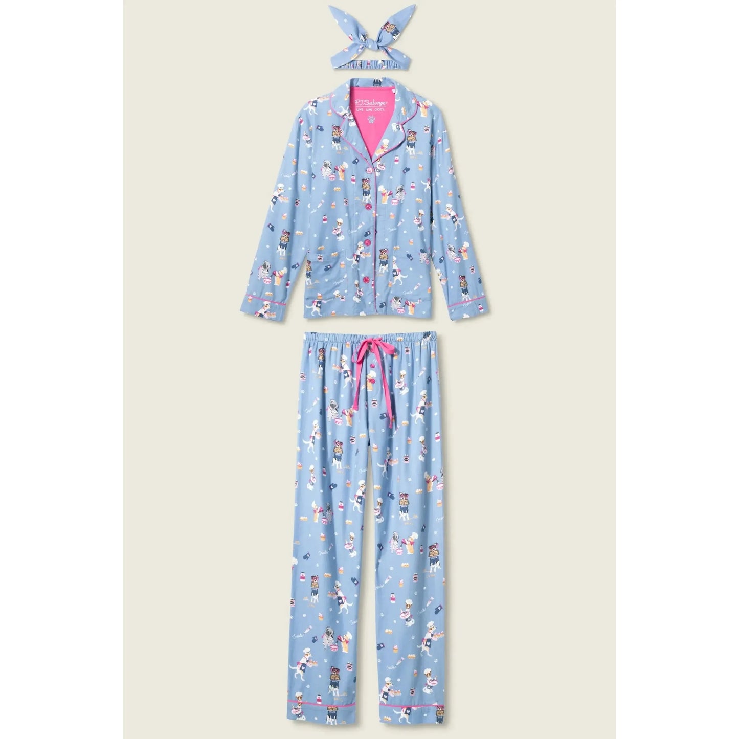 BAKED WOOF LOVE FLANNEL PJ SET-LADIES LOUNGE & SLEEPWEAR-PJ SALVAGE-JB Evans Fashions & Footwear