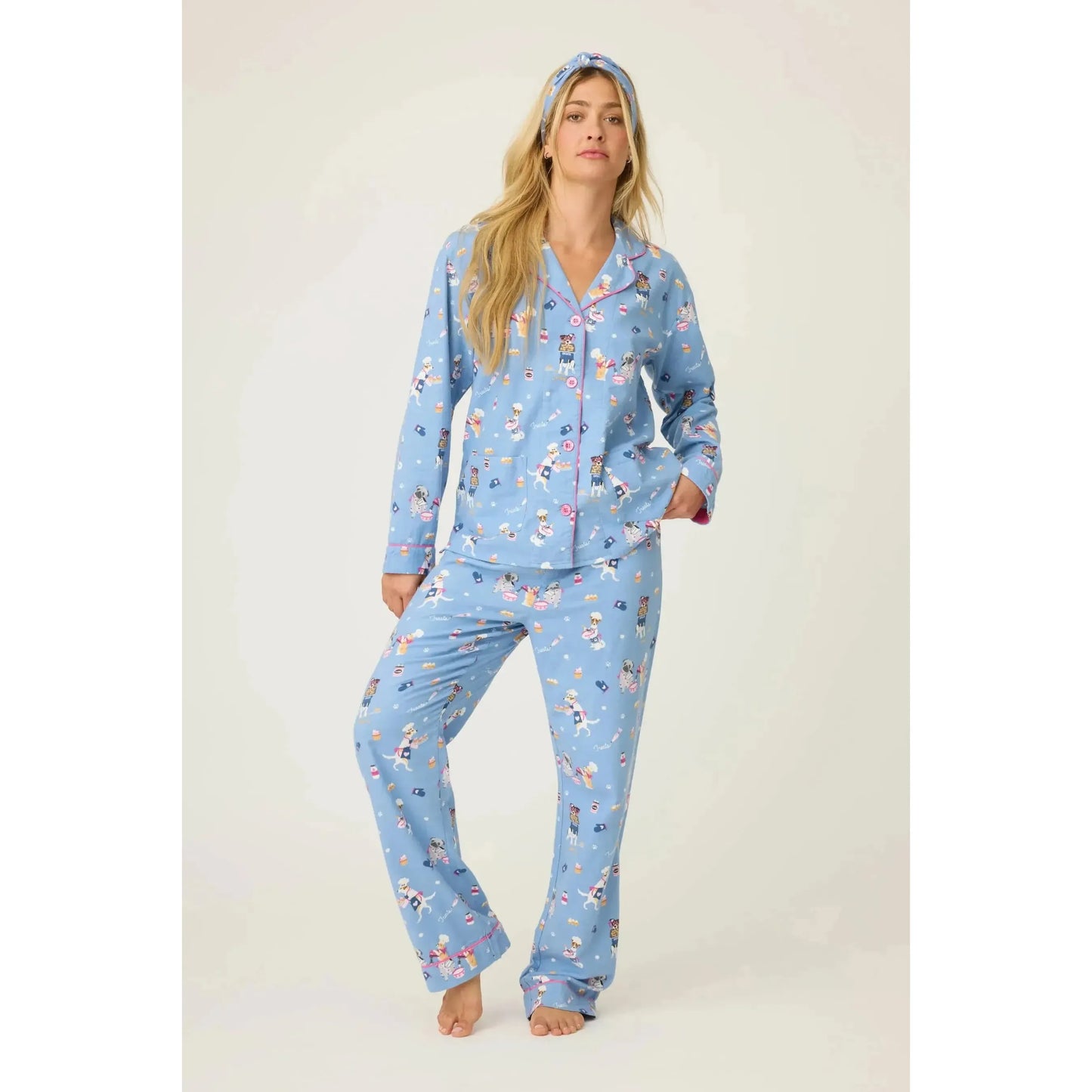 BAKED WOOF LOVE FLANNEL PJ SET-LADIES LOUNGE & SLEEPWEAR-PJ SALVAGE-JB Evans Fashions & Footwear