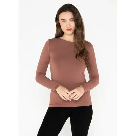 BAMBOO LONG SLEEVE CREW NECK-LADIES TOPS-JB Evans Fashions & Footwear-JB Evans Fashions & Footwear