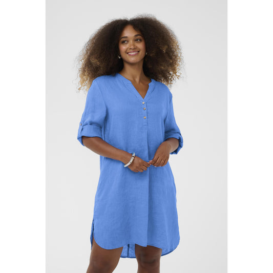 BELLIS CAFTAN SHORT DRESS-LADIES DRESSES & JUMPERS-CREAM-JB Evans Fashions & Footwear