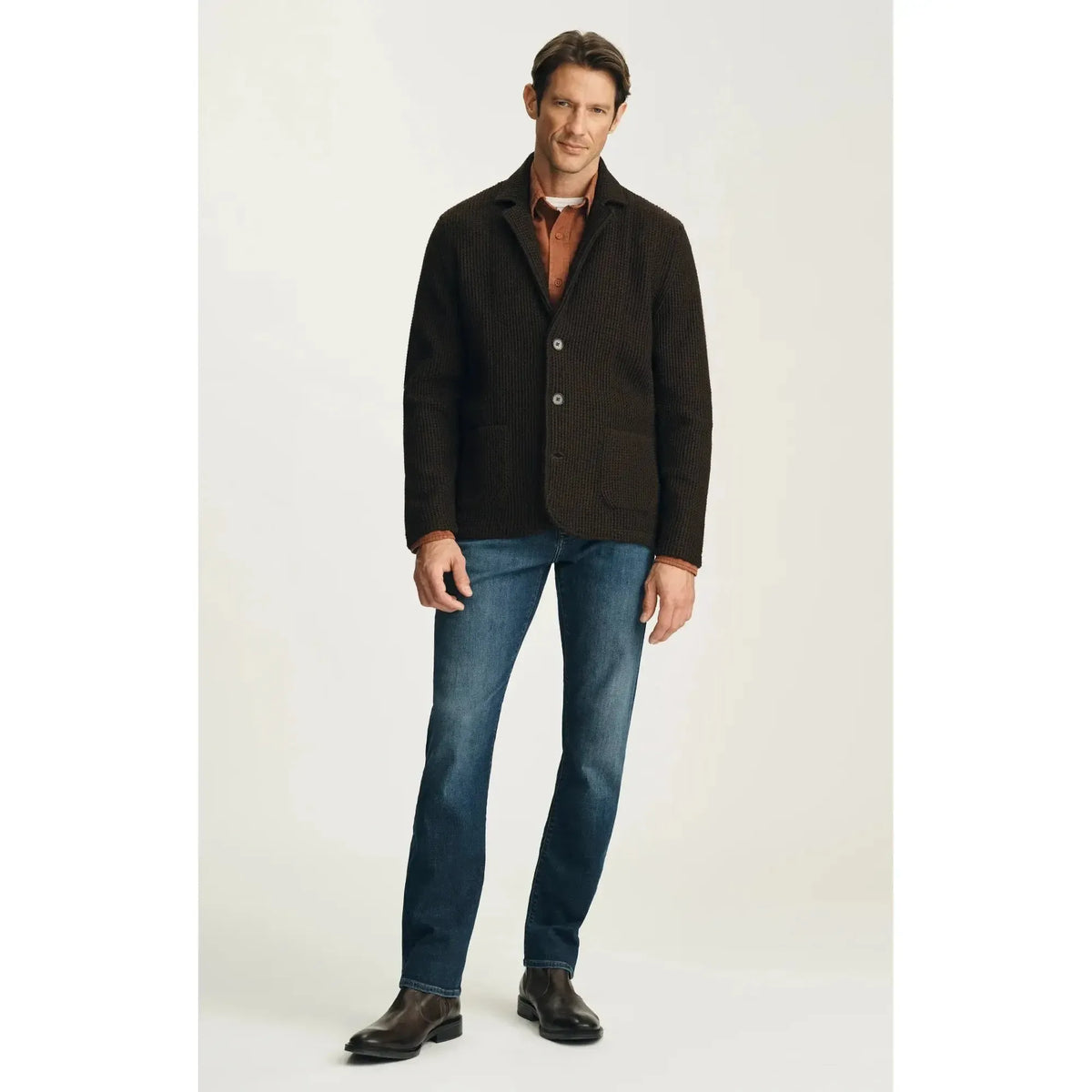 BIRCH SWEATER BLAZER BROWN-MENS SWEATERS & KNITS-34 HERITAGE-JB Evans Fashions & Footwear