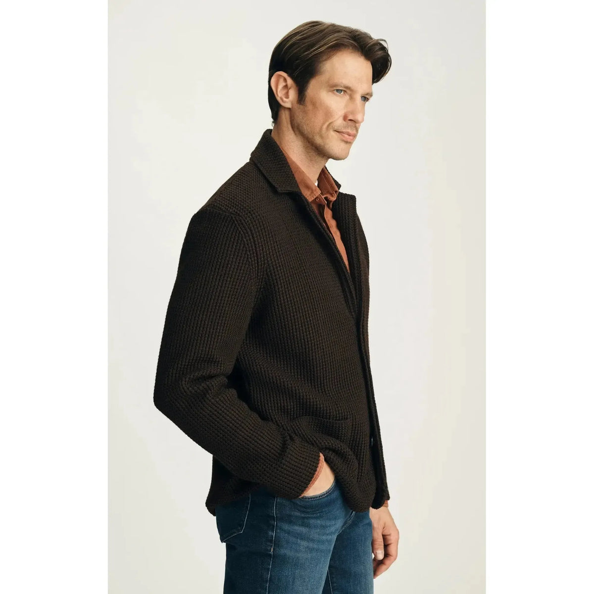 BIRCH SWEATER BLAZER BROWN-MENS SWEATERS & KNITS-34 HERITAGE-JB Evans Fashions & Footwear