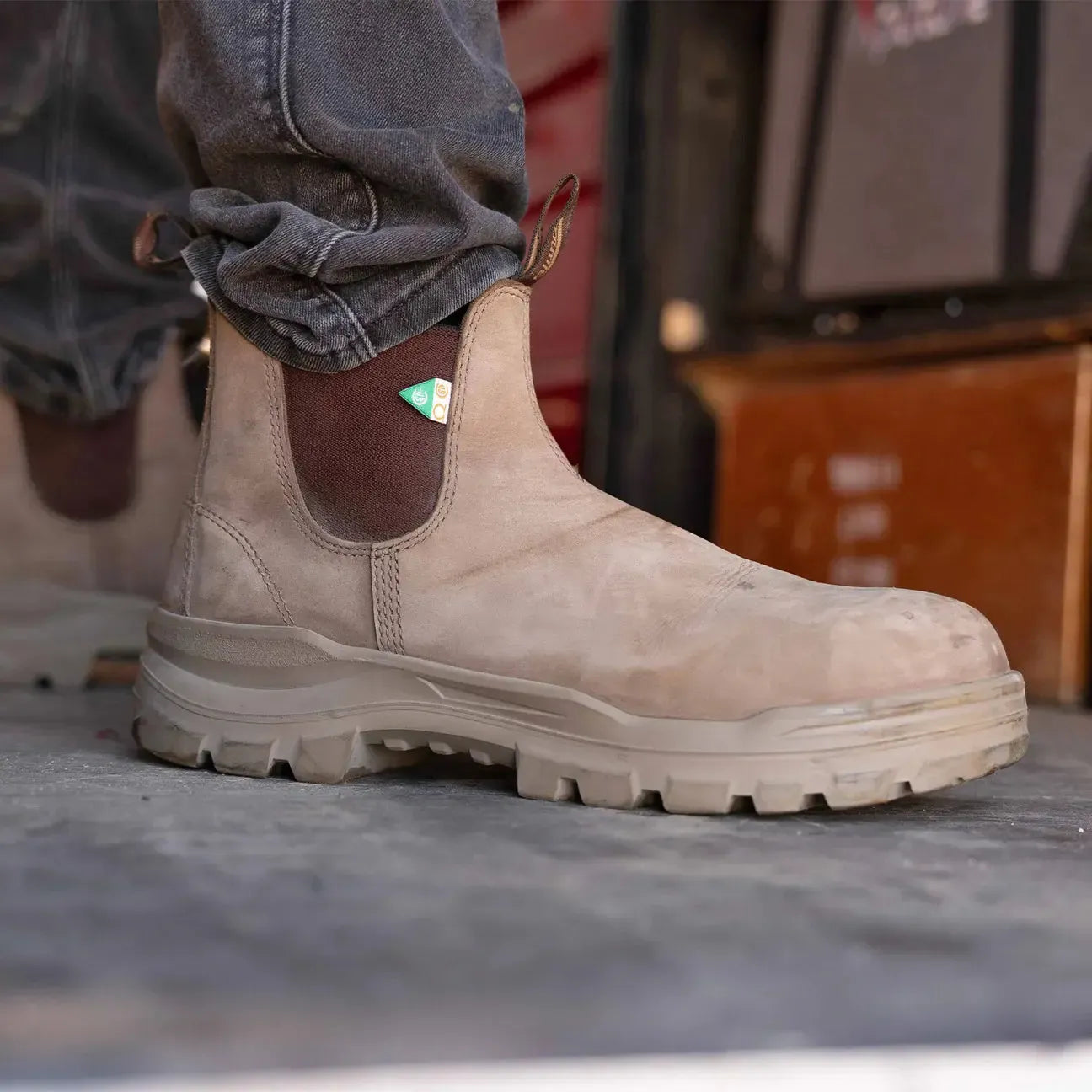BLUNDSTONE ROTOFLEX WORK & SAFETY STONE-UNISEX BOOTS-BLUNDSTONE-JB Evans Fashions & Footwear