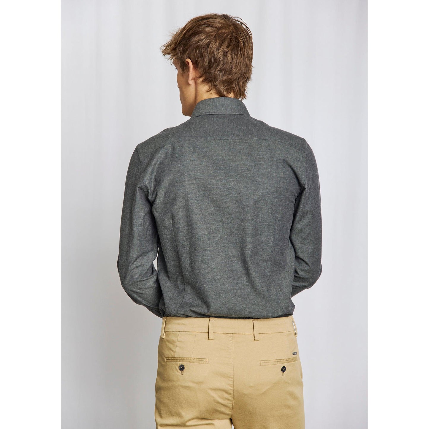 BOBBY MODERN FIT MELANGE COTTON SHIRT-MENS SHIRTS-BRUUN STENGADE-JB Evans Fashions & Footwear