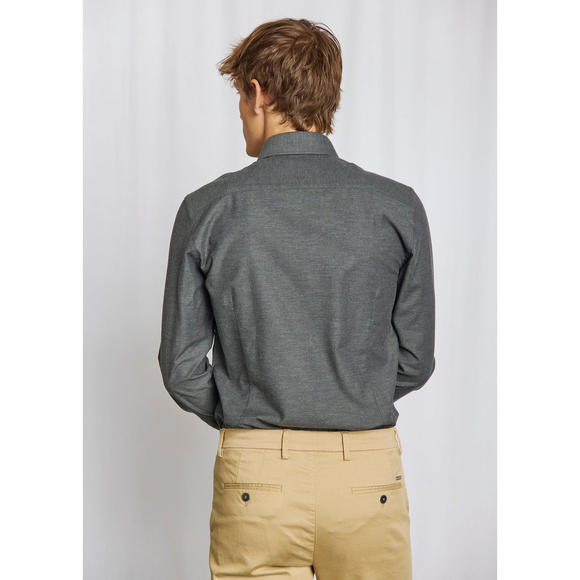 BOBBY MODERN FIT MELANGE COTTON SHIRT-MENS SHIRTS-BRUUN STENGADE-JB Evans Fashions & Footwear