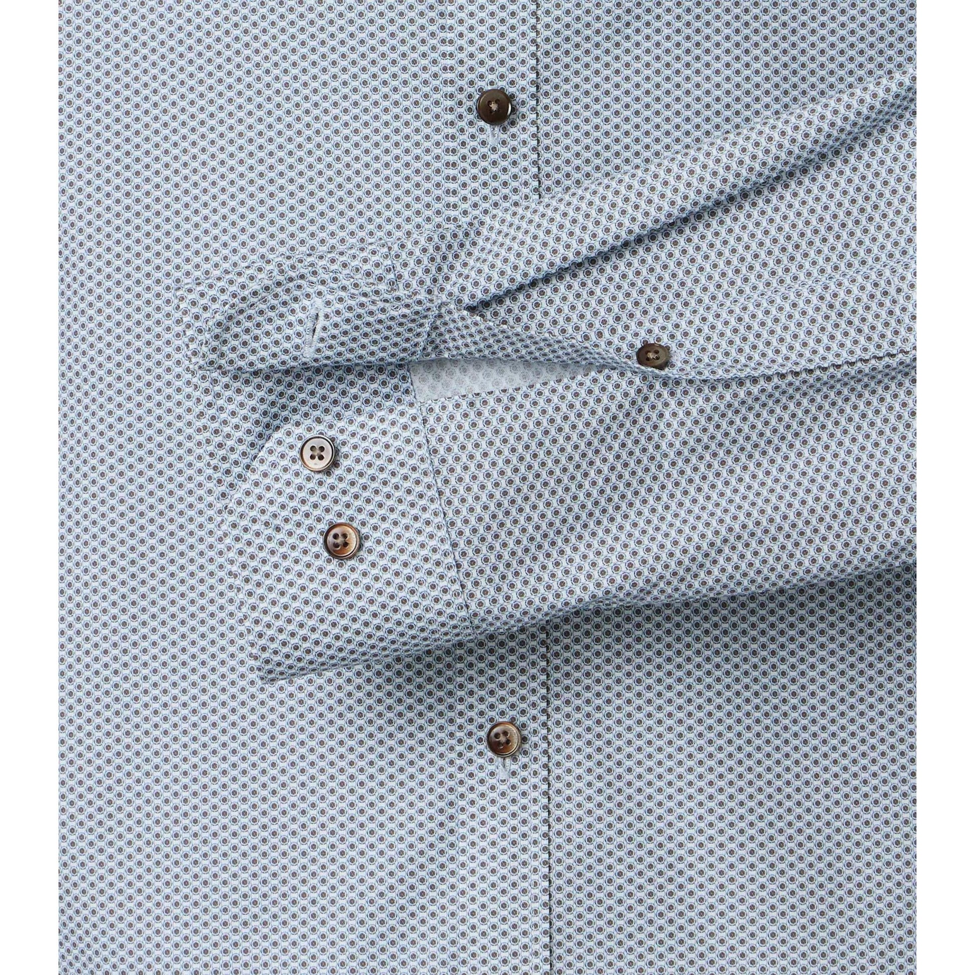 BODY FIT CIRCLE PRINT BRN BUTTON-MENS DRESS SHIRTS-VENTI-JB Evans Fashions & Footwear