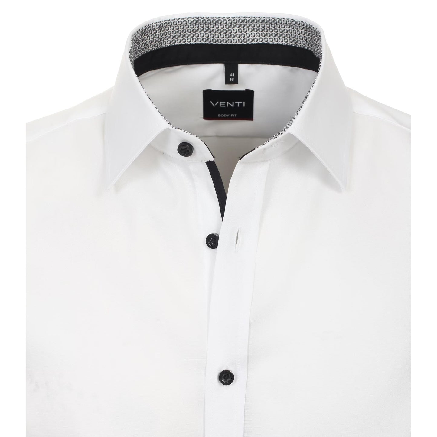 BODY FIT CONTRAST BLK BUTTON-MENS DRESS SHIRTS-VENTI-JB Evans Fashions & Footwear