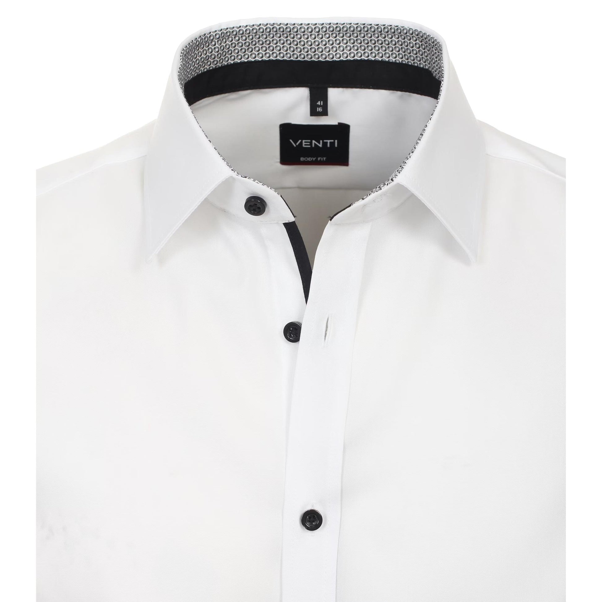 BODY FIT CONTRAST BLK BUTTON-MENS DRESS SHIRTS-VENTI-JB Evans Fashions & Footwear