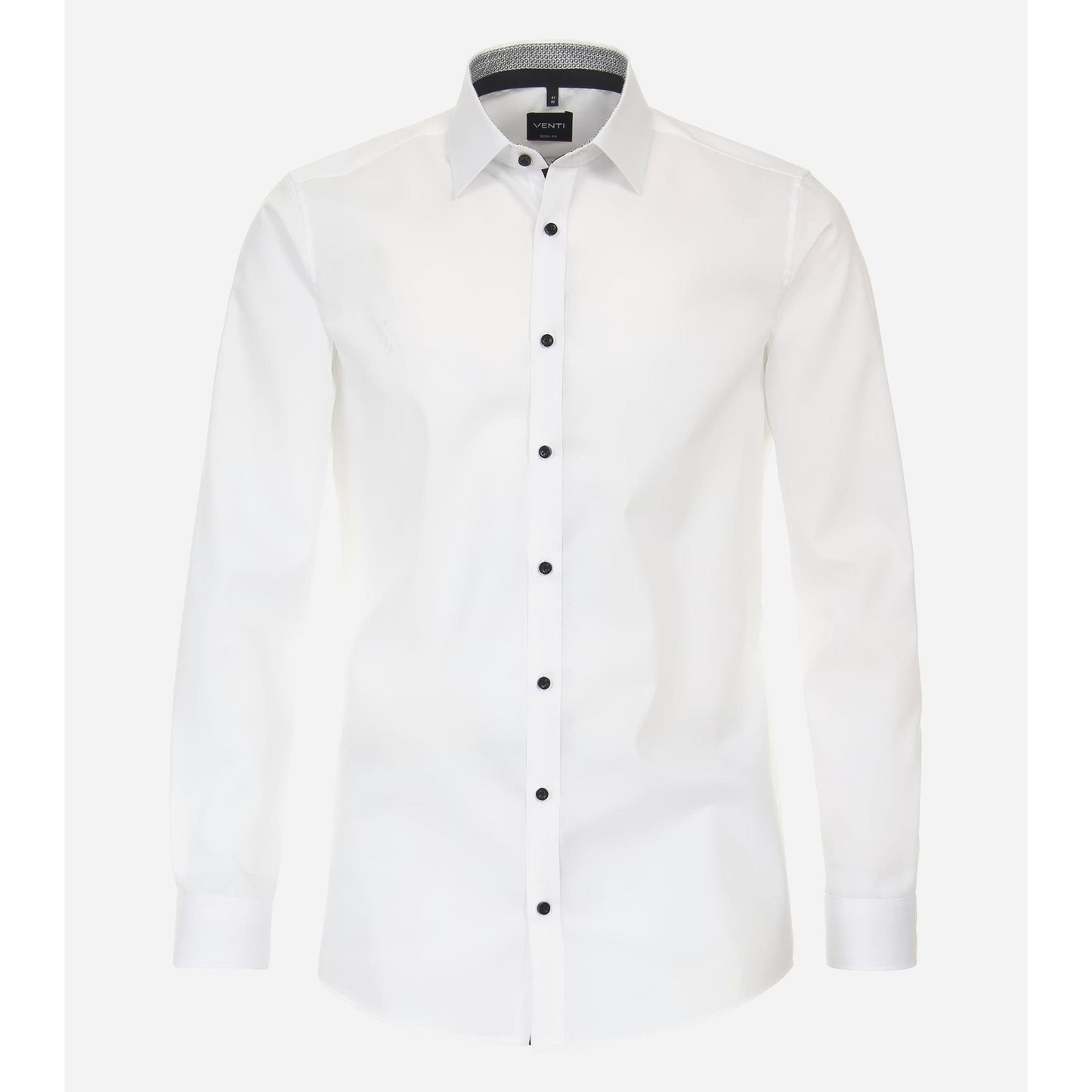 BODY FIT CONTRAST BLK BUTTON-MENS DRESS SHIRTS-VENTI-JB Evans Fashions & Footwear