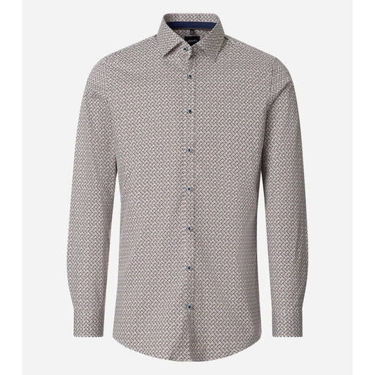 BODY FIT GEO PATTERN-MENS DRESS SHIRTS-VENTI-JB Evans Fashions & Footwear
