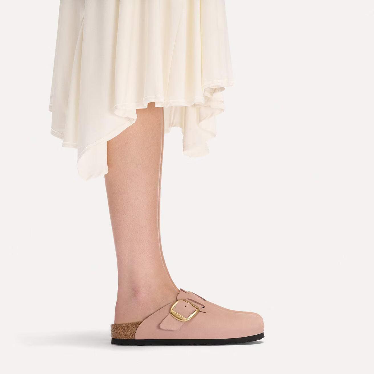 BOSTON BIG BUCKLE SOFT PINK N-LADIES SANDALS-BIRKENSTOCK-JB Evans Fashions & Footwear