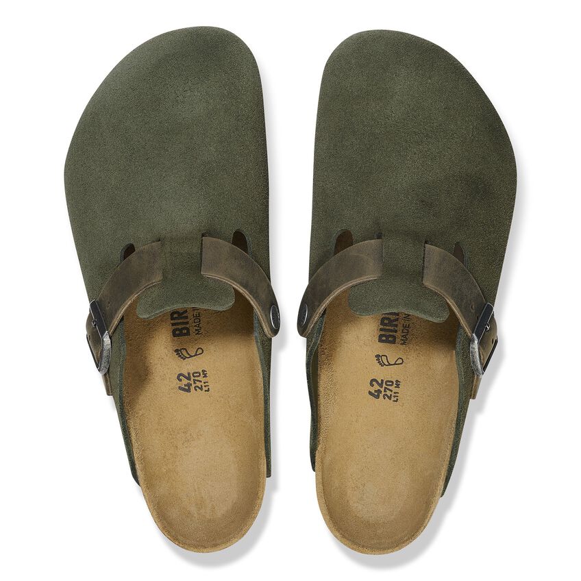 BOSTON SUEDE OILED LEATHER THYME R-SANDALS-BIRKENSTOCK-JB Evans Fashions & Footwear