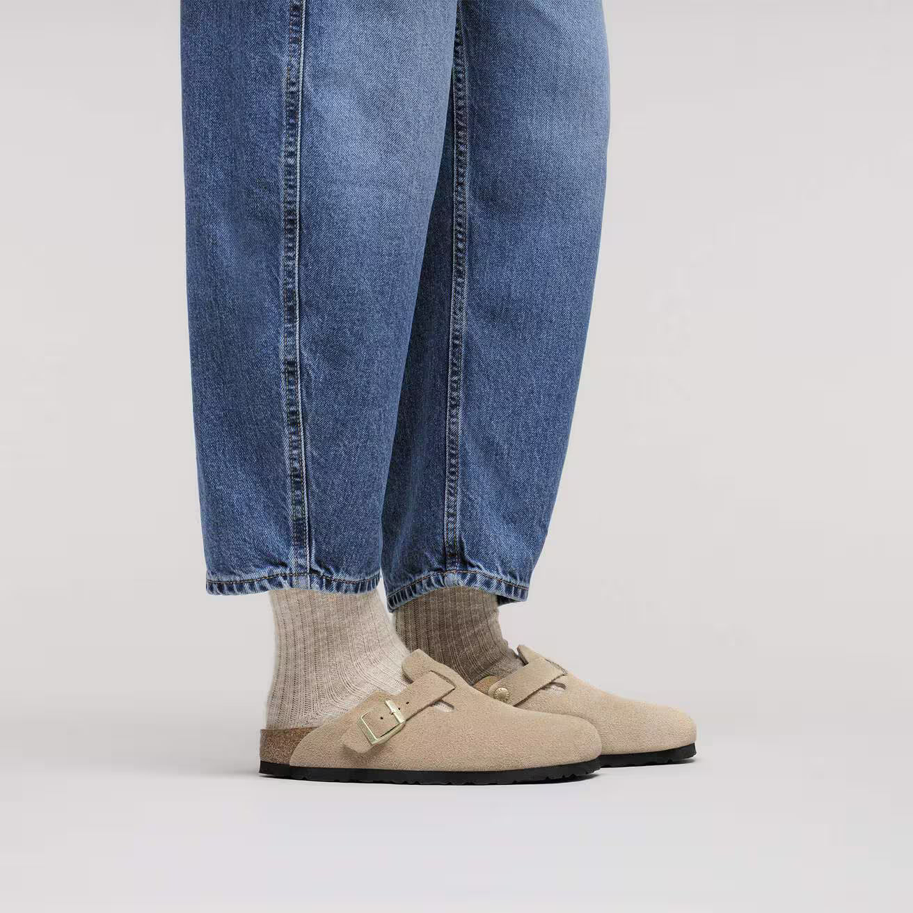 BOSTON SUEDE SANDCASTLE N-LADIES SANDALS-BIRKENSTOCK-JB Evans Fashions & Footwear