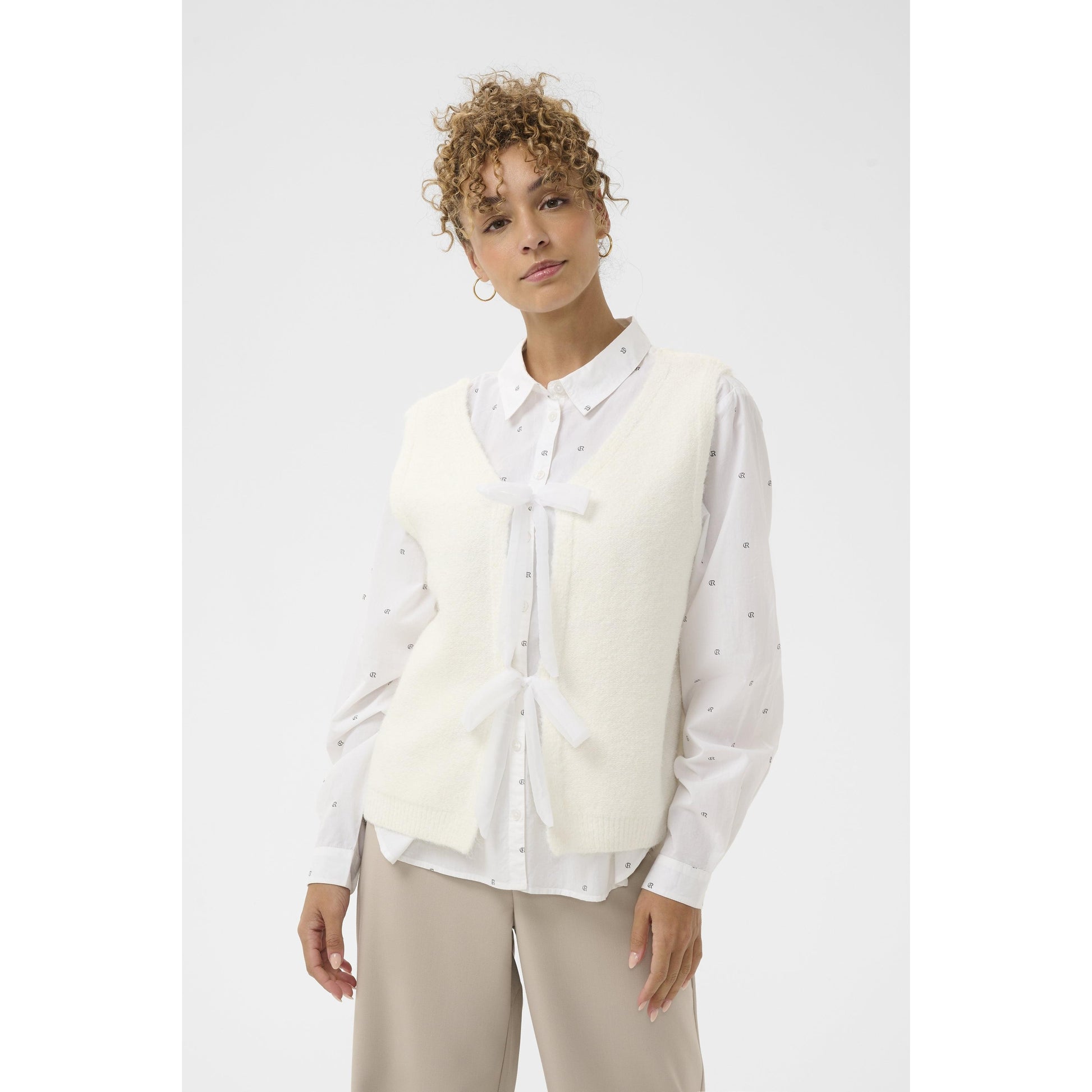 BULP KNIT VEST-LADIES SWEATERS & KNITS-CREAM-JB Evans Fashions & Footwear