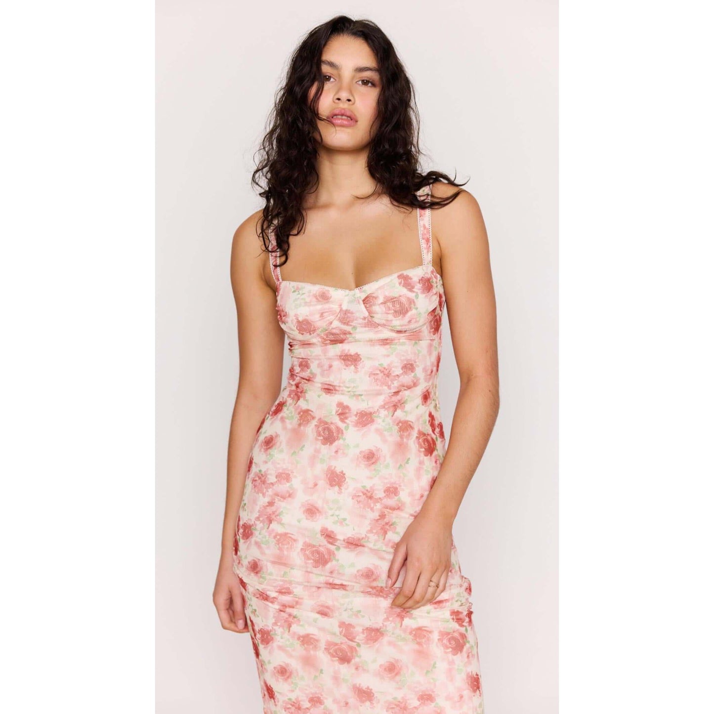 CAMILLE MESH BUSTIER DRESS-LADIES DRESSES & JUMPERS-MINK PINK-JB Evans Fashions & Footwear
