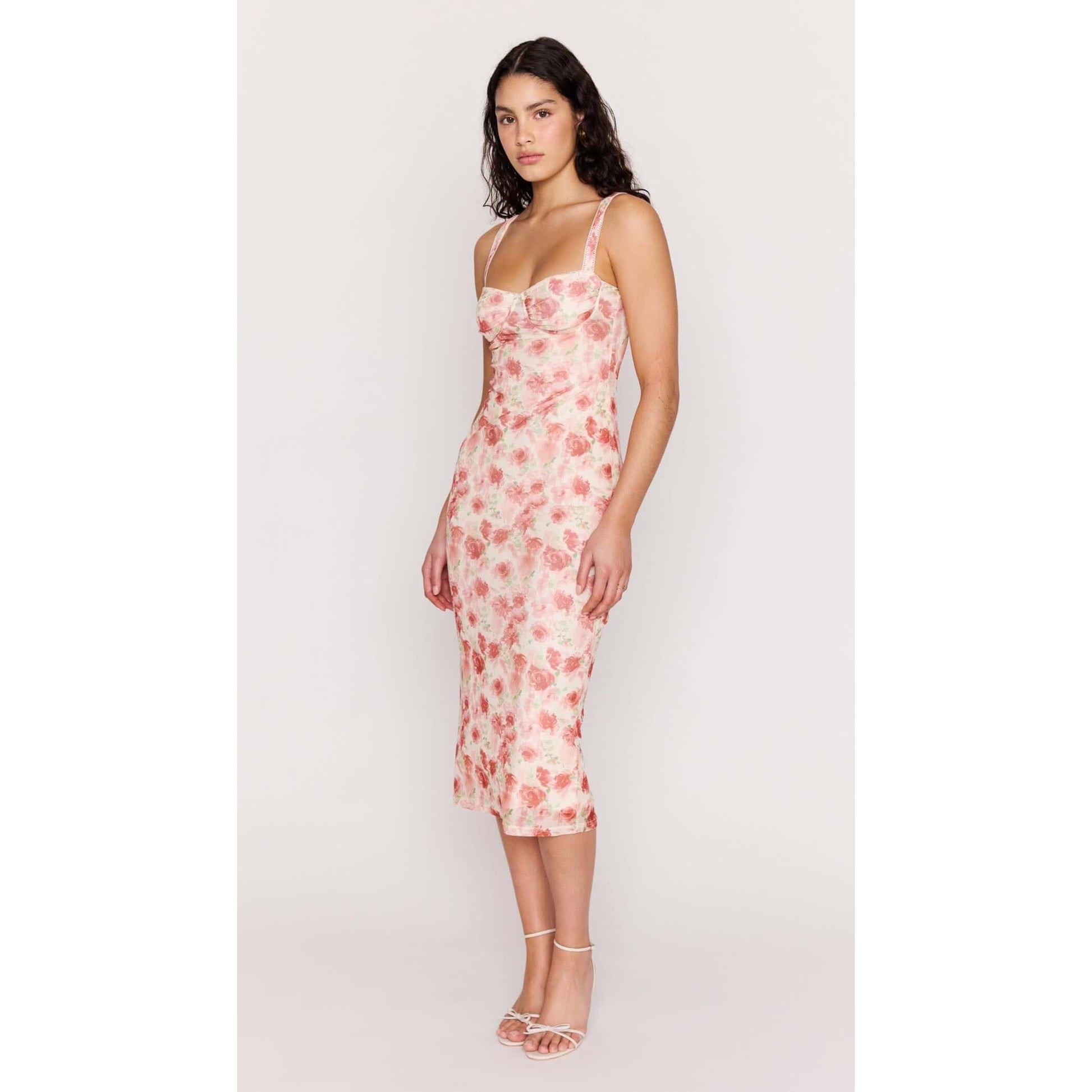 CAMILLE MESH BUSTIER DRESS-LADIES DRESSES & JUMPERS-MINK PINK-JB Evans Fashions & Footwear