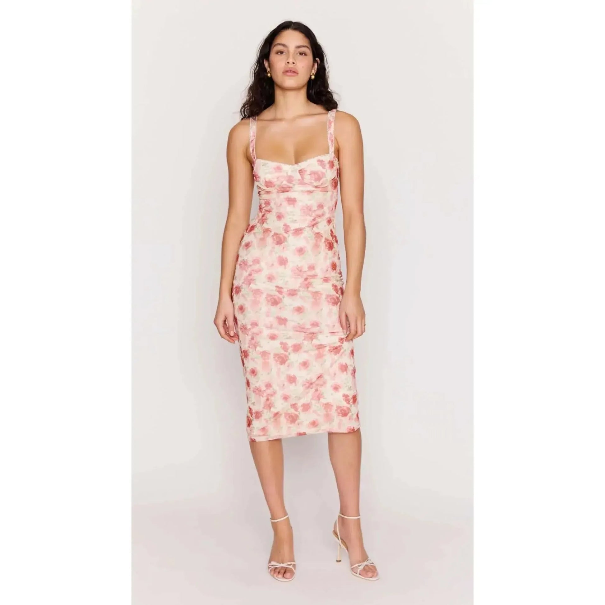 CAMILLE MESH BUSTIER DRESS-LADIES DRESSES & JUMPERS-MINK PINK-JB Evans Fashions & Footwear