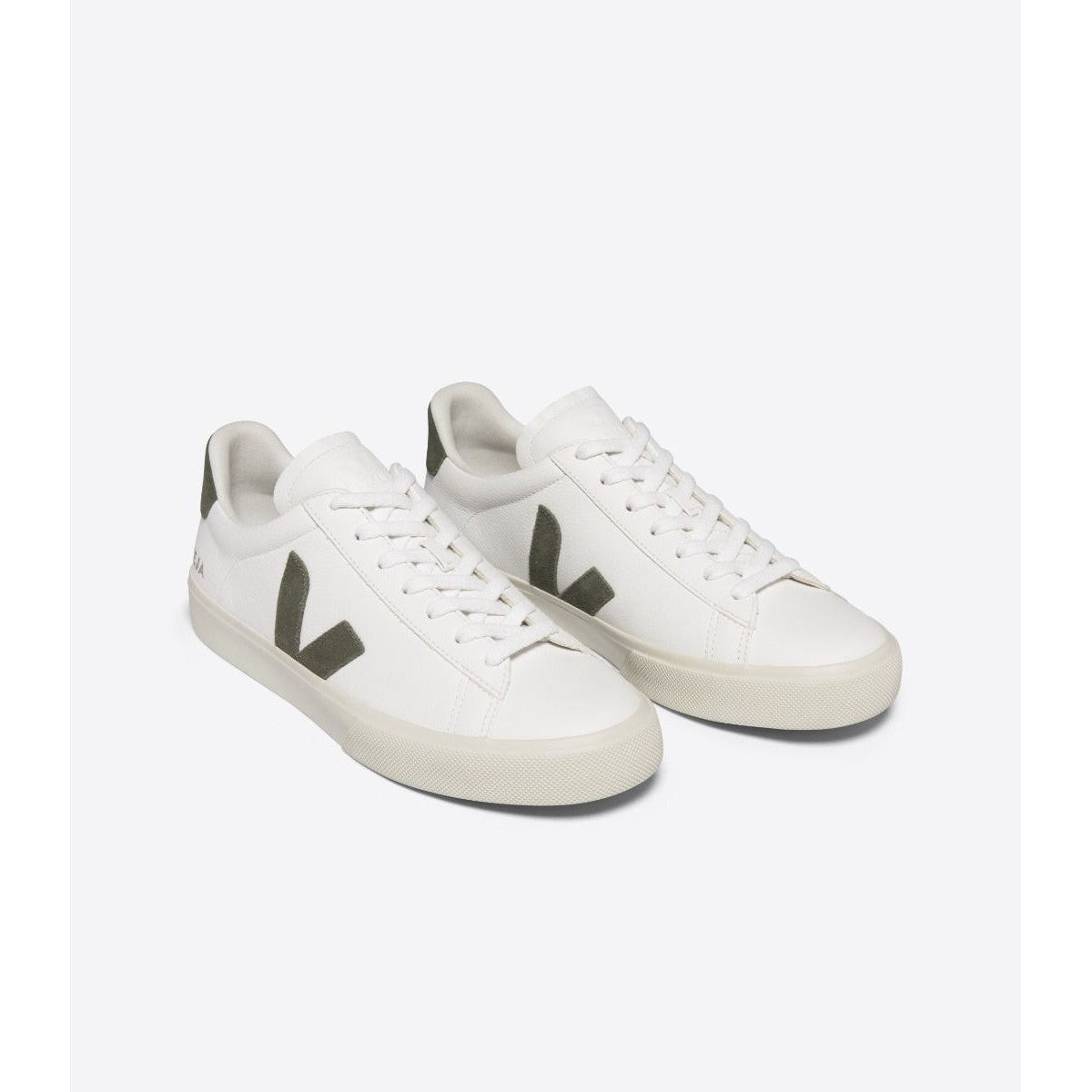 CAMPO LEATHER WHITE KHAKI-LADIES SNEAKERS-VEJA-JB Evans Fashions & Footwear