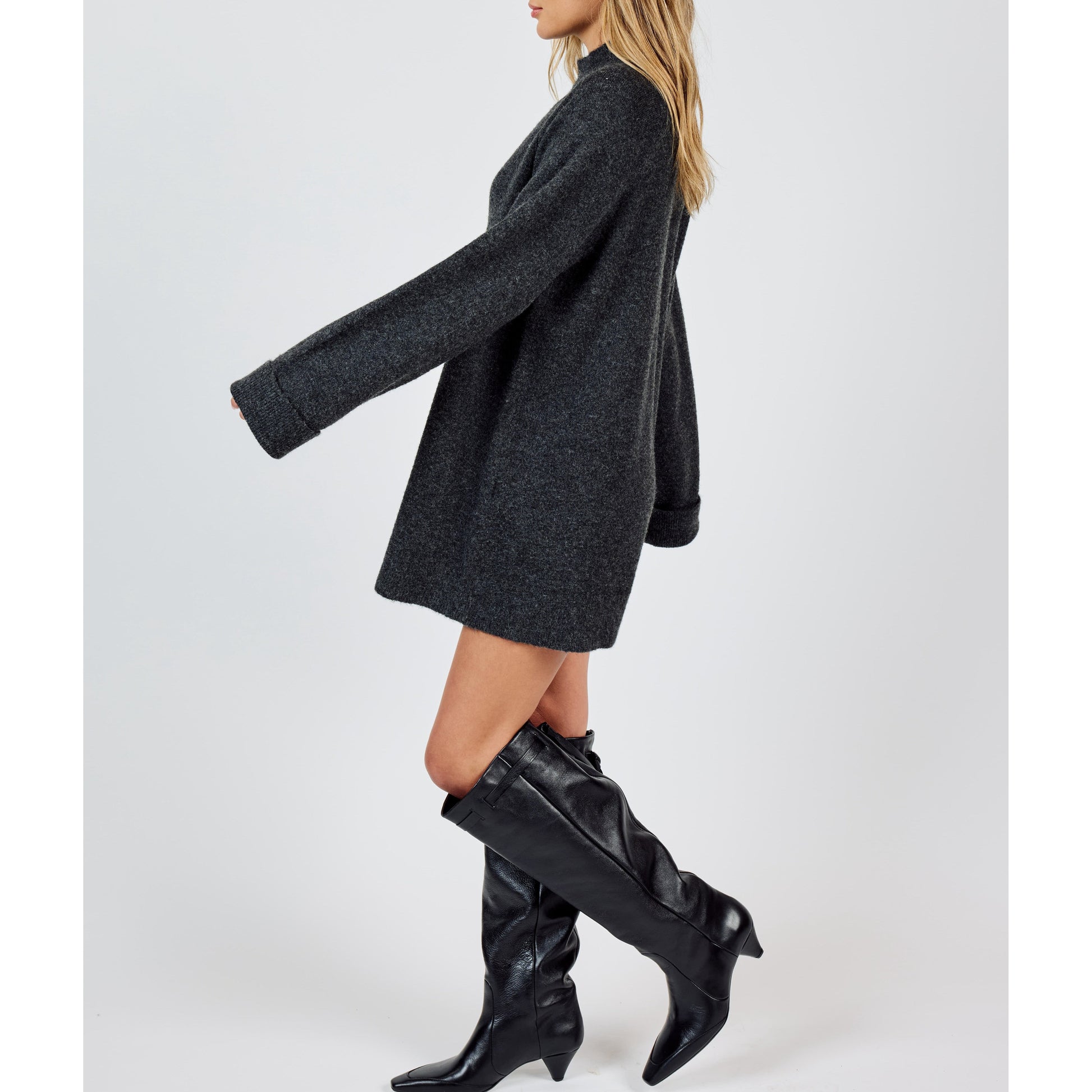 CARSON HIGH NECK SWEATER DRESS-LADIES SWEATERS & KNITS-SADIE & SAGE-JB Evans Fashions & Footwear