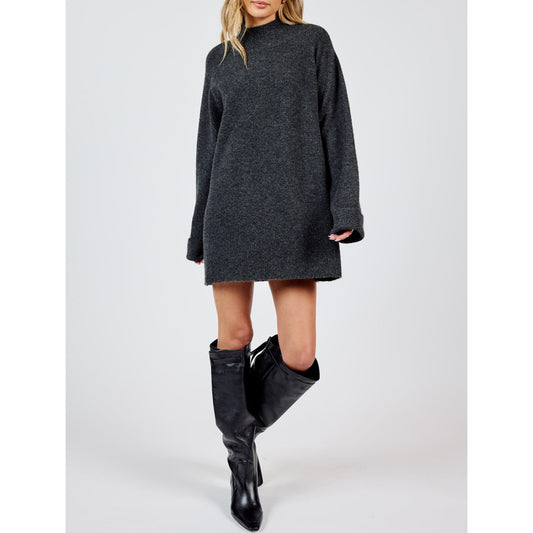 CARSON HIGH NECK SWEATER DRESS-LADIES SWEATERS & KNITS-SADIE & SAGE-JB Evans Fashions & Footwear